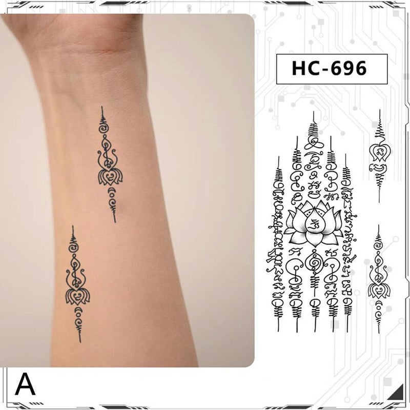 Thai Bible half-sleeve temporary tattoo sticker, herbal juice temporary tattoo sticker, waterproof, long-lasting, high-value men's tattoo sticker.